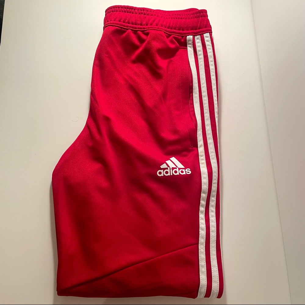 Adidas Red Joggers With Zippers